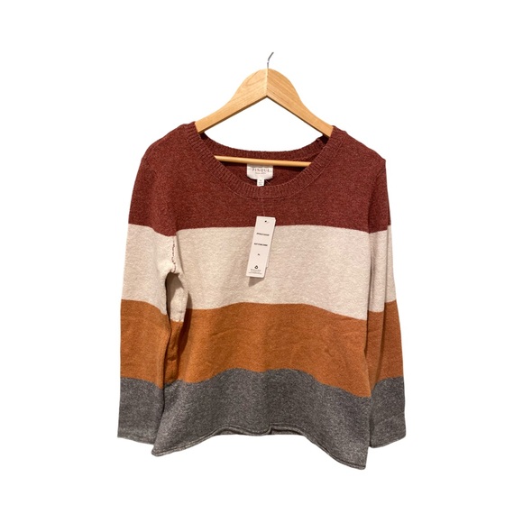Pinque Sweaters - Pinque Gina Crew Neck Sweater Rust Stone Combo NWT Size XL